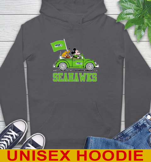 NFL Football Seattle Seahawks Pluto Mickey Driving Disney Shirt Hoodie 7