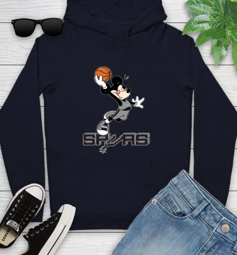 NBA Basketball San Antonio Spurs Cheerful Mickey Mouse Shirt Youth Hoodie 4