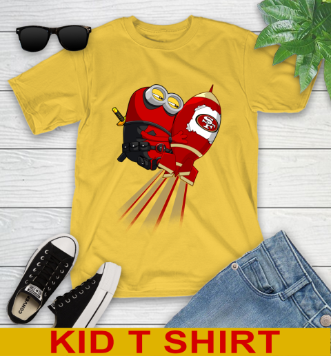 NFL Football San Francisco 49ers Deadpool Minion Marvel Shirt Youth T-Shirt 9