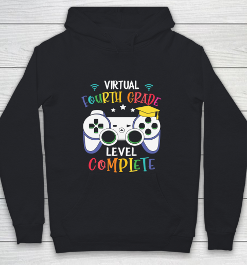 Back To School Shirt Virtual Fourth Grade level complete Youth Hoodie