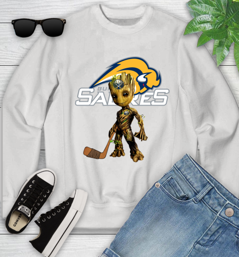 Buffalo Sabres NHL Hockey Groot Marvel Guardians Of The Galaxy Youth Sweatshirt