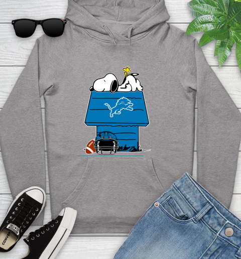 Detroit Lions NFL Football Snoopy Woodstock The Peanuts Movie Youth Hoodie 6