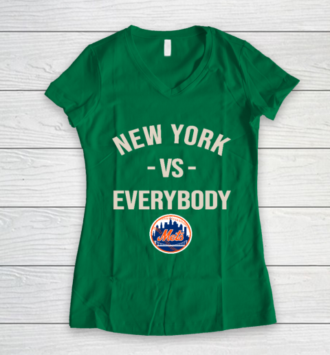 New York Mets Vs Everybody Women's V-Neck T-Shirt 3