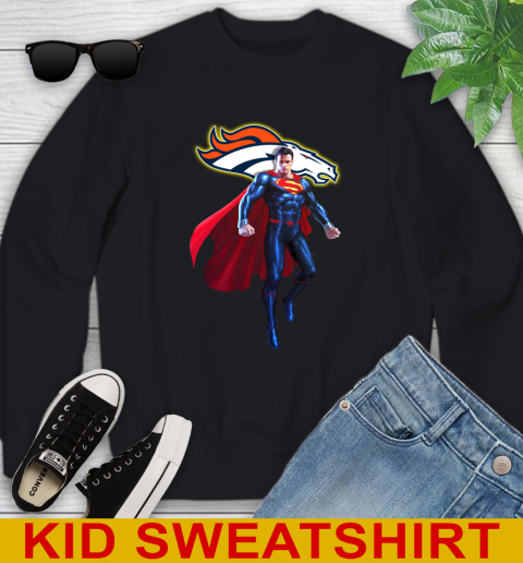 NFL Superman DC Sports Football Denver Broncos Youth Sweatshirt 2