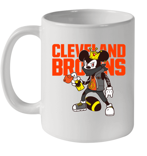 Cleveland Browns NFL Football Mickey Peace Sign Sports Ceramic Mug 11oz