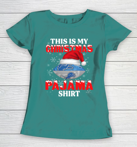 Detroit Lions This Is My Christmas Pajama Shirt NFL Women's T-Shirt 10