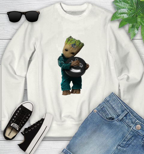 NHL Groot Guardians Of The Galaxy Hockey Sports Vancouver Canucks Youth Sweatshirt