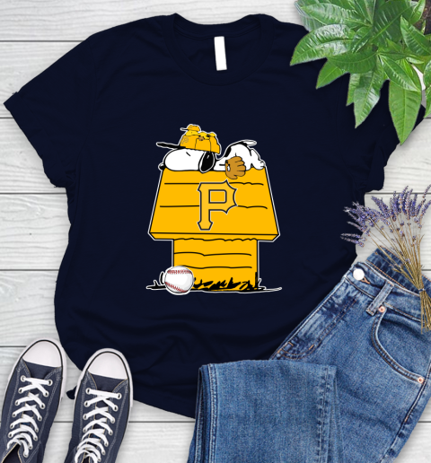 MLB Pittsburgh Pirates Snoopy Woodstock The Peanuts Movie Baseball T Shirt Women's T-Shirt 3