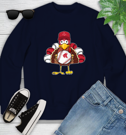 Boston Red Sox Turkey thanksgiving Youth Sweatshirt 3