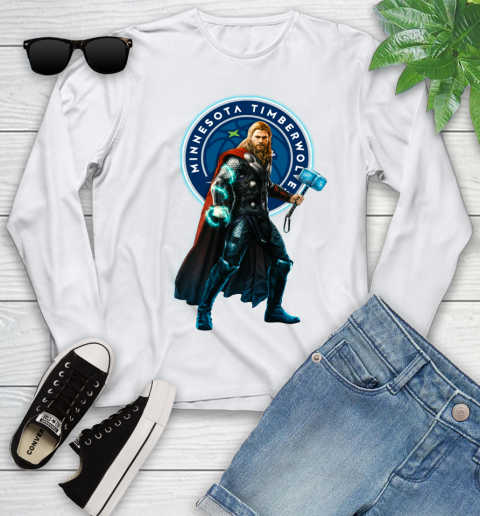 NBA Thor Avengers Endgame Basketball Minnesota Timberwolves Youth Long Sleeve