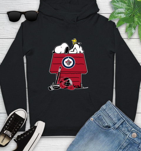 Winnipeg Jets NHL Hockey Snoopy Woodstock The Peanuts Movie Youth Hoodie 2