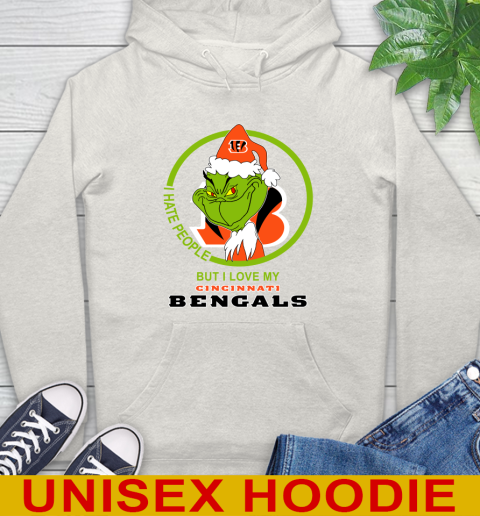 Cincinnati Bengals NFL Christmas Grinch I Hate People But I Love My Favorite Football Team Hoodie 12