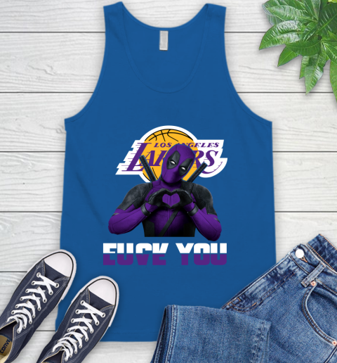 NBA Los Angeles Lakers Deadpool Love You Fuck You Basketball Tank Top 4