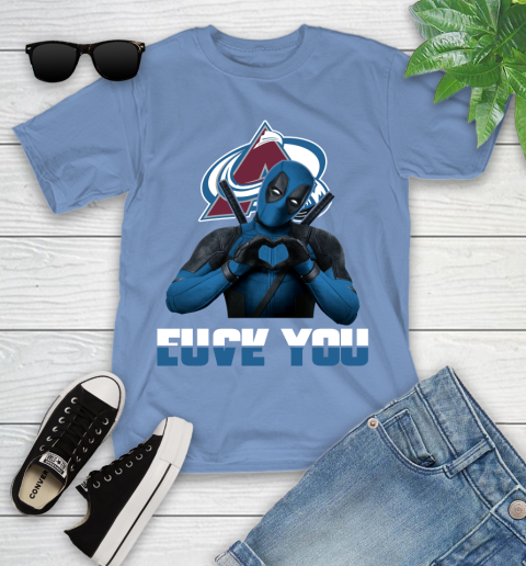 NHL Colorado Avalanche Deadpool Love You Fuck You Hockey Sports Youth T-Shirt 15