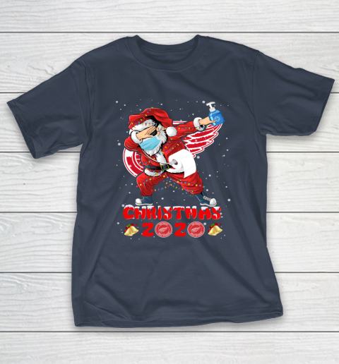Detroit Red Wings Funny Santa Claus Dabbing Christmas 2020 NHL T-Shirt 3