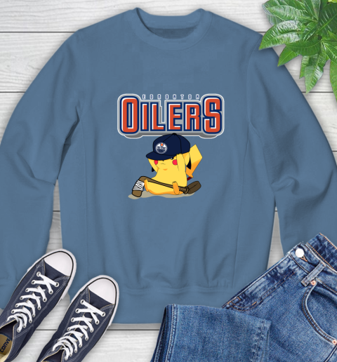 NHL Pikachu Hockey Sports Edmonton Oilers Sweatshirt 7