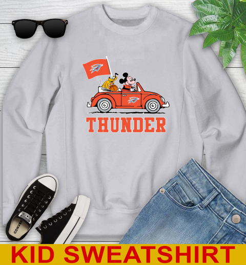 NBA Basketball Oklahoma City Thunder Pluto Mickey Driving Disney Shirt Youth Sweatshirt 4