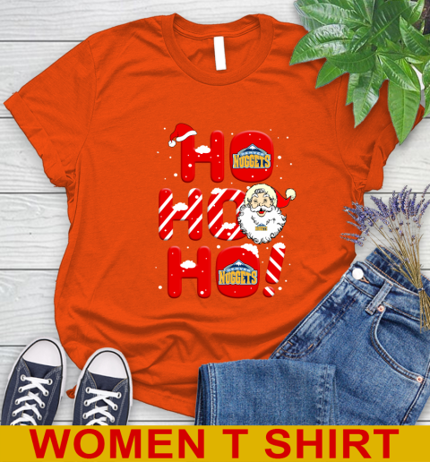 Denver Nuggets NBA Basketball Ho Ho Ho Santa Claus Merry Christmas Shirt Women's T-Shirt 3