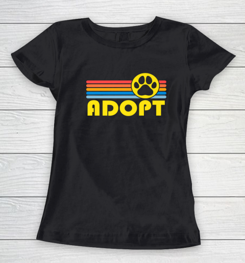 Rescue Animal Adoption Adopt Cat or Dog Vintage Retro Sunset Women's T-Shirt