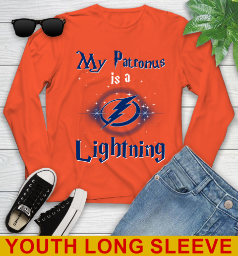 NHL Hockey Harry Potter My Patronus Is A Tampa Bay Lightning Youth Long Sleeve 3