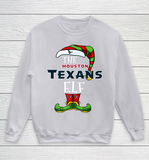 Houston Texans Christmas ELF Funny NFL Youth Sweatshirt 3