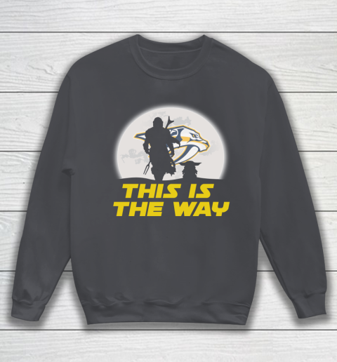 Nashville Predators NHL Ice Hockey Star Wars Yoda And Mandalorian This Is The Way Sweatshirt 4