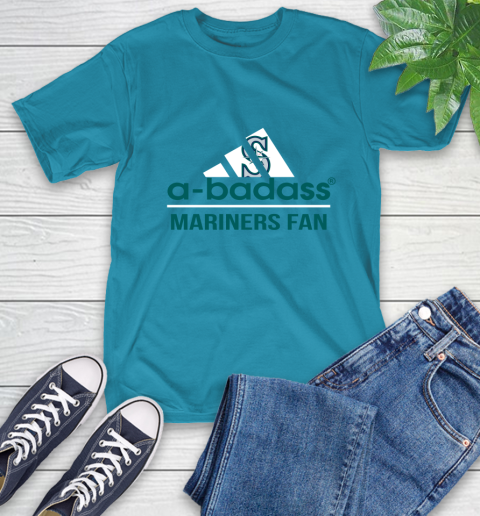 MLB A Badass Seattle Mariners Fan Adidas Baseball Sports T-Shirt 9