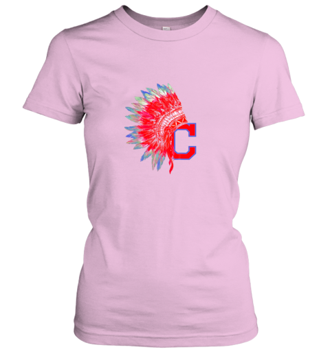 acwz new cleveland hometown indian tribe vintage for baseball fans awesome ladies t shirt 20 front light pink