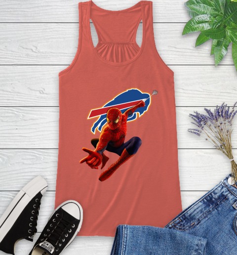 NFL Spider Man Avengers Endgame Football Buffalo Bills Racerback Tank 4