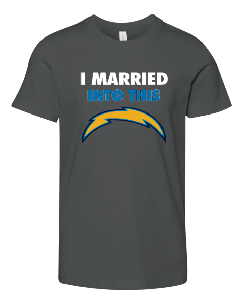 I Married Into This Los Angeles Chargers Youth Unisex Jersey Tee