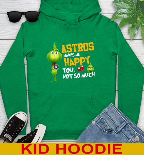 MLB Houston Astros Makes Me Happy You Not So Much Grinch Baseball Sports Youth Hoodie 8