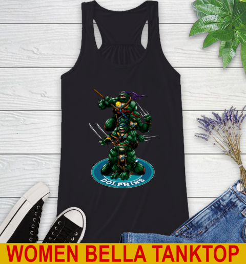 NFL Football Miami Dolphins Teenage Mutant Ninja Turtles Shirt Racerback Tank 2