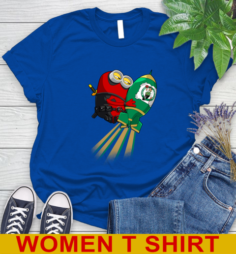 NBA Basketball Boston Celtics Deadpool Minion Marvel Shirt Women's T-Shirt 10