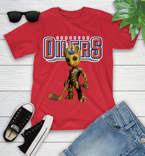 Edmonton Oilers NHL Hockey Groot Marvel Guardians Of The Galaxy Youth T-Shirt 10