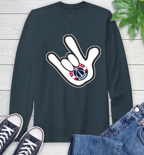Washington Wizards NBA Basketball Mickey Rock Hand Disney Long Sleeve T-Shirt 8