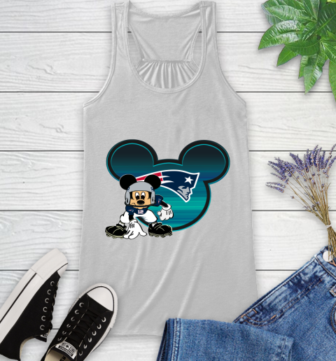 NFL New England Patriots Mickey Mouse Disney Football T Shirt Racerback Tank