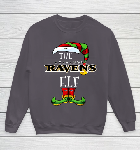 Baltimore Ravens Christmas ELF Funny NFL Youth Sweatshirt 5