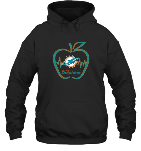 Apple Heartbeat Teacher Symbol Miami Dolphins Hoodie