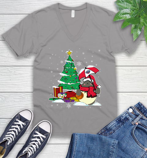 New Orleans Pelicans NBA Basketball Cute Tonari No Totoro Christmas Sports V-Neck T-Shirt 3