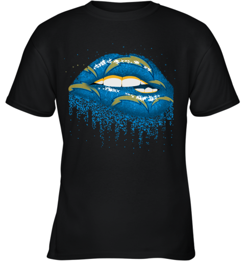 Biting Glossy Lips Sexy Los Angeles Chargers NFL Football Youth T-Shirt