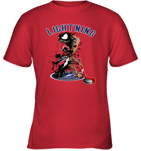 NHL Tampa Bay Lightning Hockey Venom Groot Guardians Of The Galaxy ZsMGX6jW5yZ youth t shirt 26 95 151514 front red