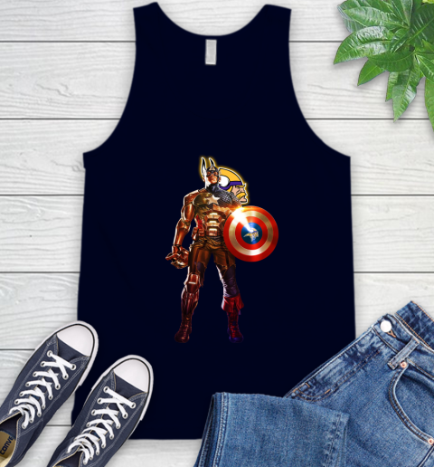 NFL Captain America Marvel Avengers Endgame Football Sports Minnesota Vikings Tank Top 3