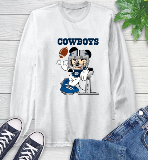 NFL Dallas Cowboys Mickey Mouse Disney Super Bowl Football T Shirt Long Sleeve T-Shirt