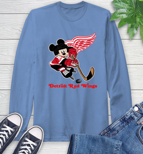 NHL Detroit Red Wings Mickey Mouse Disney Hockey T Shirt Long Sleeve T-Shirt 11