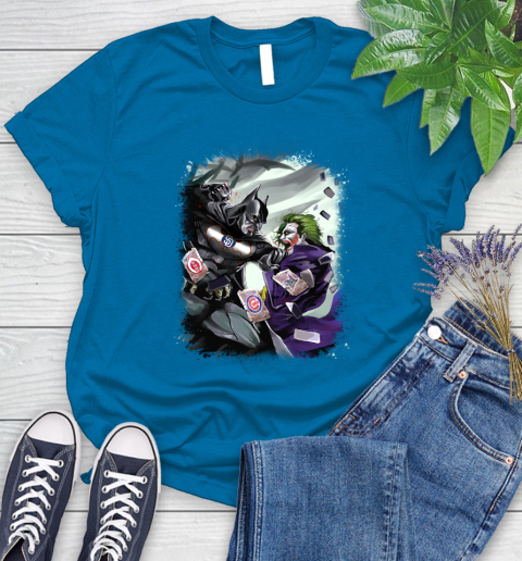 San Diego Padres MLB Baseball Batman Fighting Joker DC Comics Women's T-Shirt 7