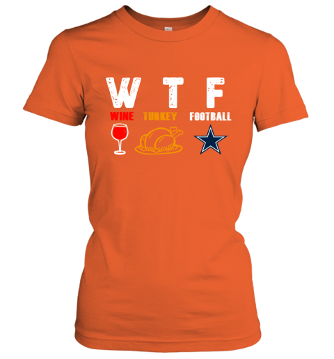 WTF Wine Turkey Football Dallas Cowboys Thanksgiving Youth T-Shirt 