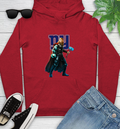 NFL Thor Avengers Endgame Football New York Giants Youth Hoodie 11