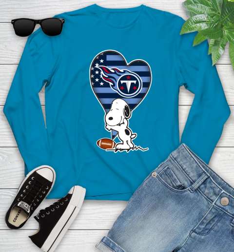 Tennessee Titans NFL Football The Peanuts Movie Adorable Snoopy Youth Long Sleeve 7