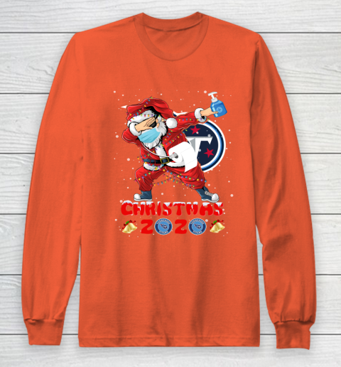 Tennessee Titans Funny Santa Claus Dabbing Christmas 2020 NFL Long Sleeve T-Shirt 3