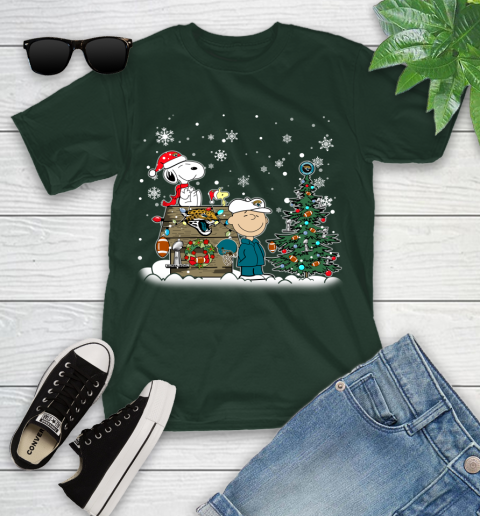 NFL Jacksonville Jaguars Snoopy Charlie Brown Christmas Football Super Bowl Sports Youth T-Shirt 5